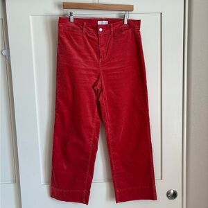 LOFT Vibrant Red Velvet Trousers